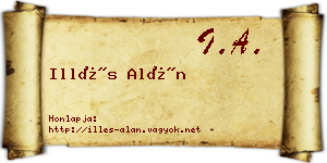 Illés Alán névjegykártya